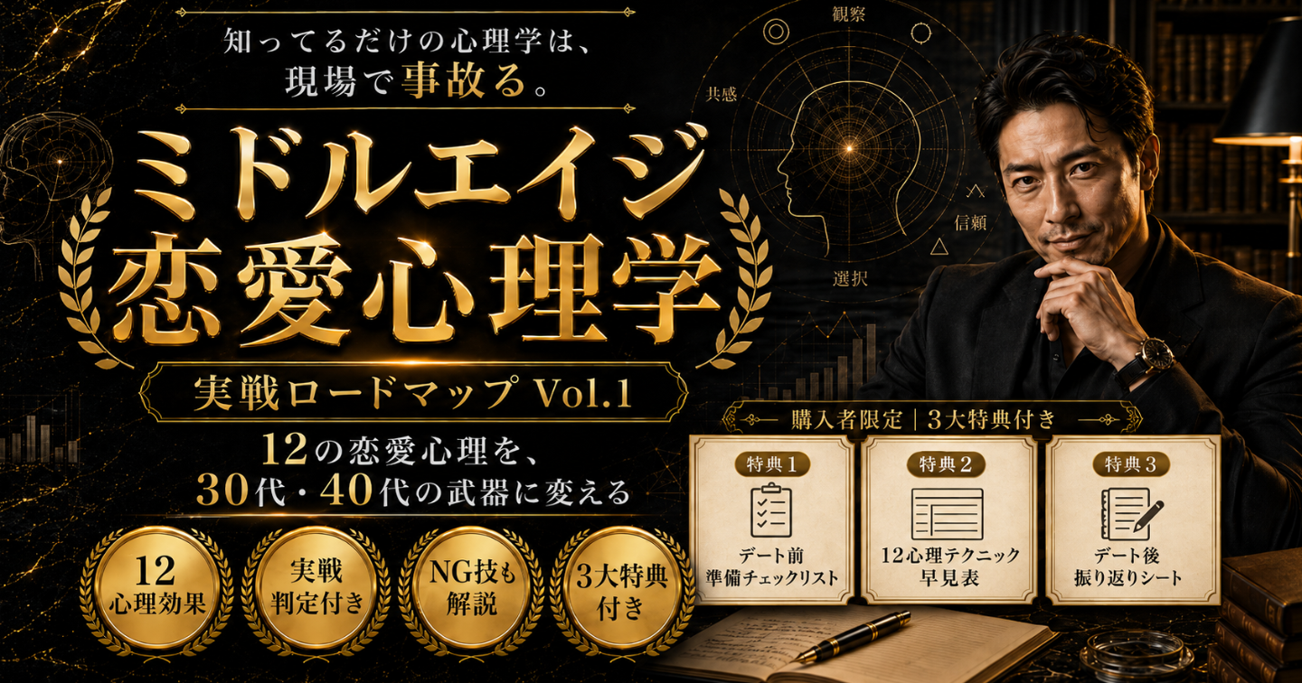 ミドルエイジ恋愛心理学 実戦ロードマップ Vol.1　｜12の恋愛心理を、30代・40代の武器に変える