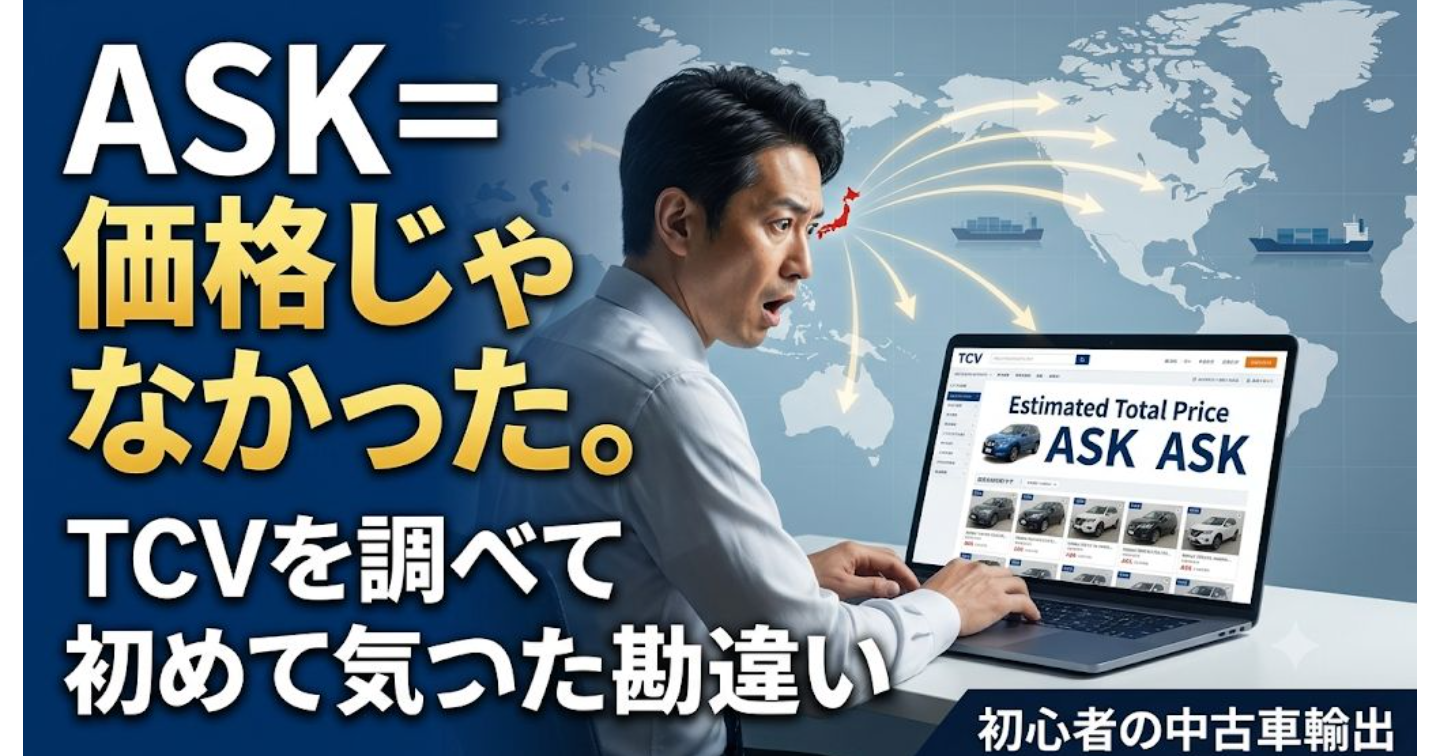 副業で中古車輸出を始めるなら｜初心者がTCVで最初に勘違いする「ASK」の意味