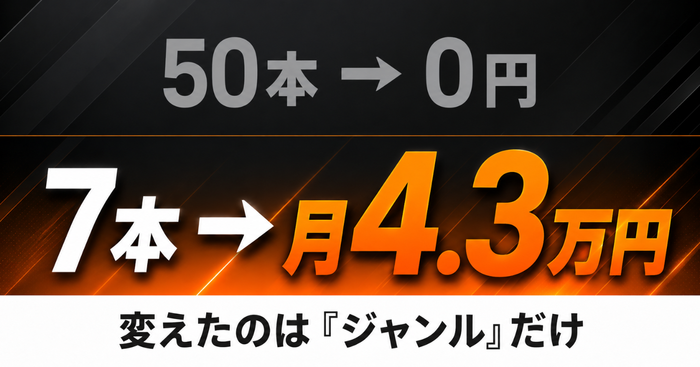 プロンプトを50本作っても1円も稼げなかった私が、ジャンルを変えただけで月4.3万円になった話
