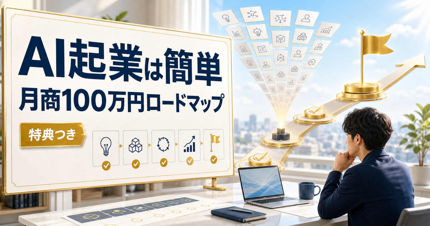 【AI起業は簡単】目指せ月商100万円、起業ロードマップ（特典付き）