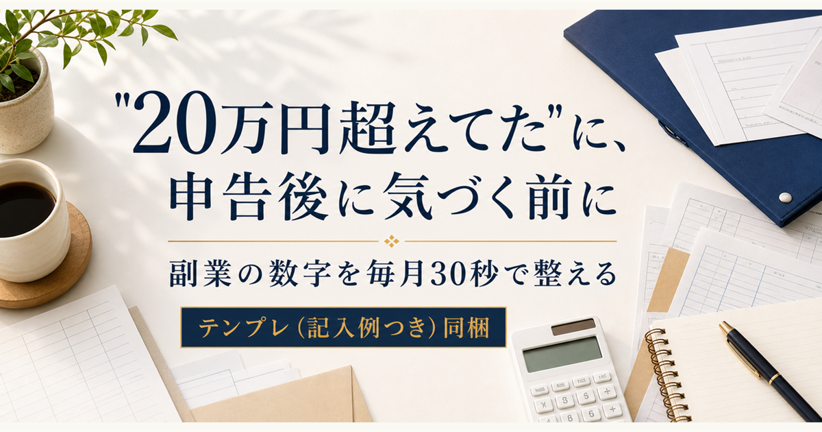 副業の入金・経費・住民税チェック管理キット｜記入例つきExcel