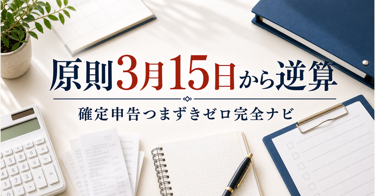 確定申告つまずきゼロ完全ナビ｜初めての青色申告・仕訳・提出前チェック