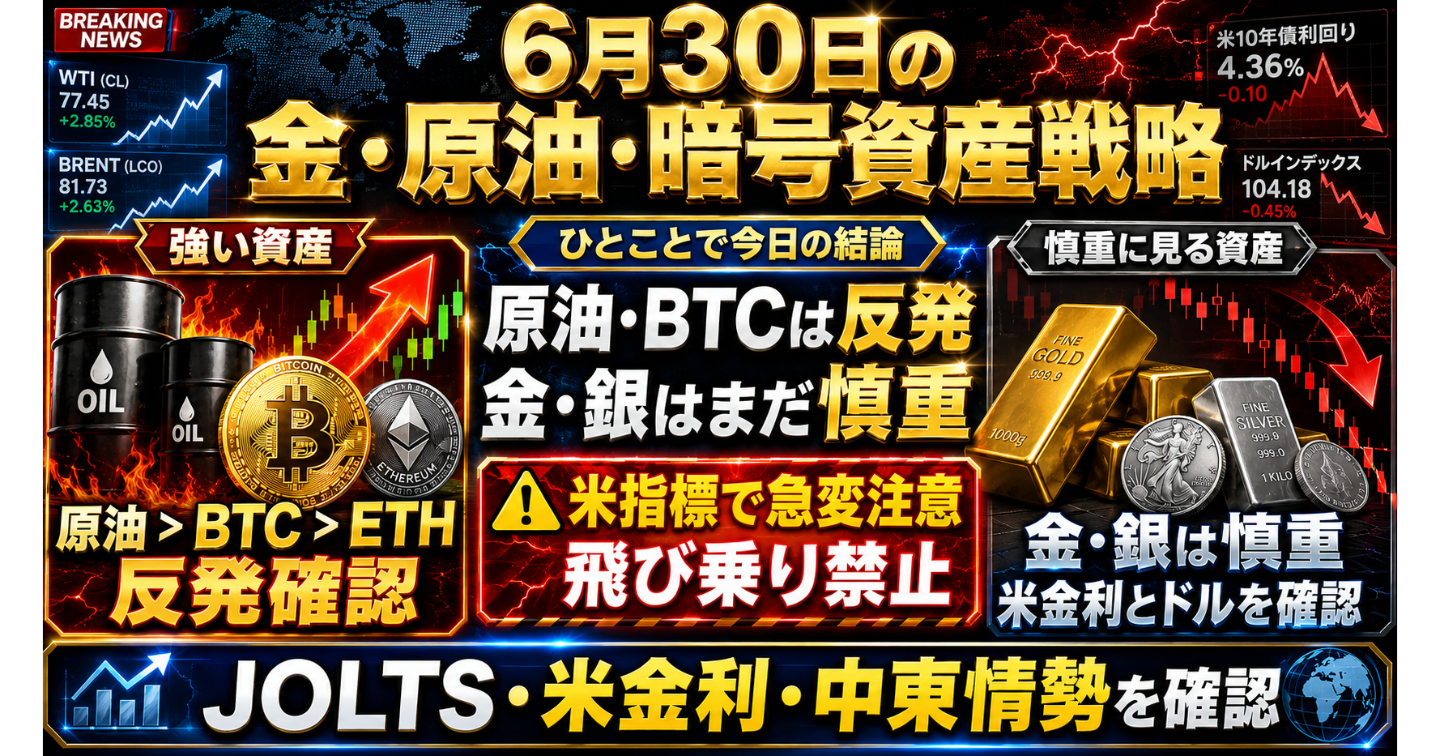 6月30日の金・原油・暗号資産戦略