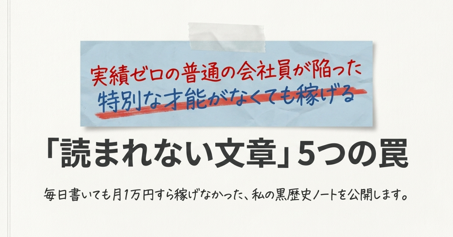 【新連載】実績ゼロの僕が「読まれない5つの罠」で自爆した話。——「書く億売り人」という言葉に出会って。
