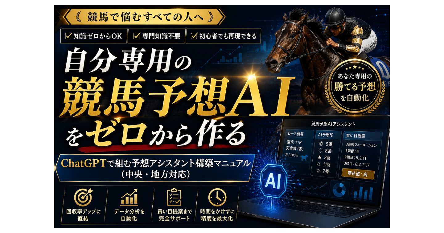 自分専用の競馬予想AIをゼロから作る｜ChatGPTで組む予想アシスタント構築マニュアル（中央・地方対応）