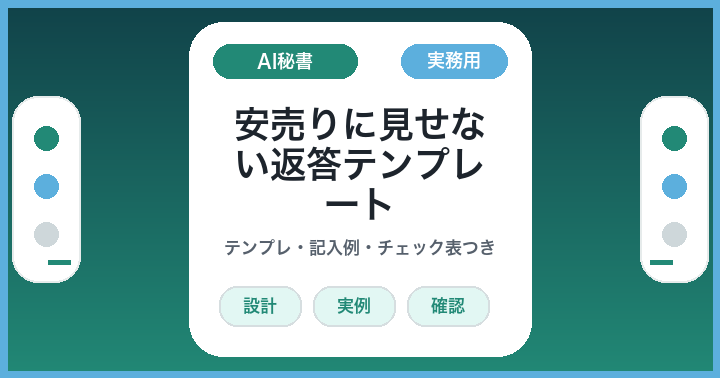AIに値引き返信を書かせる前に: 安売りに見せない返答テンプレート