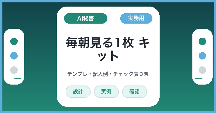 朝の迷いを減らす: AIに渡す今日の1枚を作るキット
