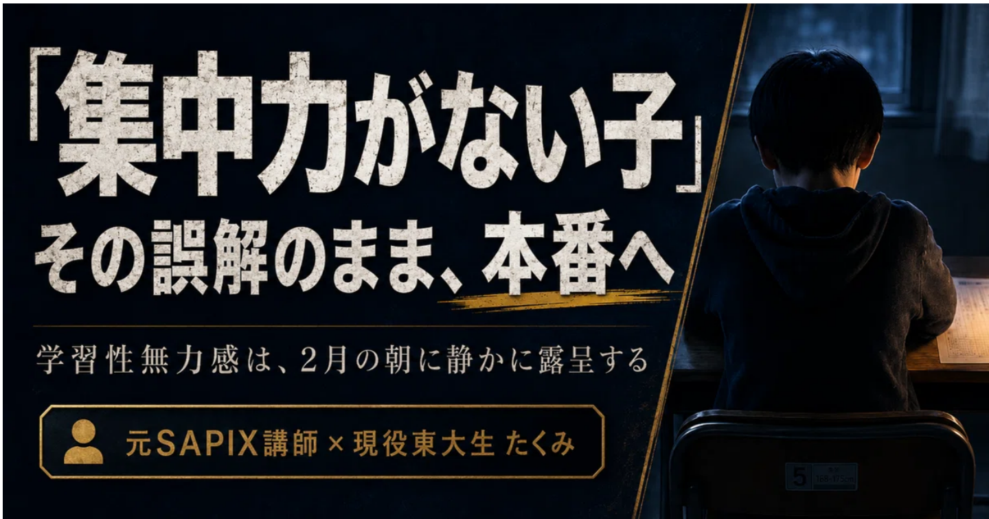 ゲームに3時間没頭する子が、勉強は5分で消える。足りないのは「集中力」ではありません