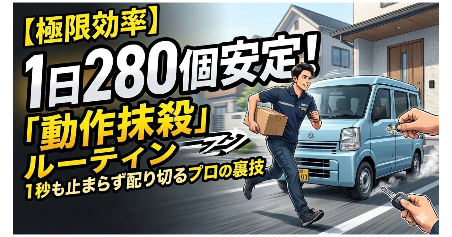 【極限効率】1日280個を安定させる「動作抹殺」ルーティン：1秒も止まらずに配り切るプロの裏技