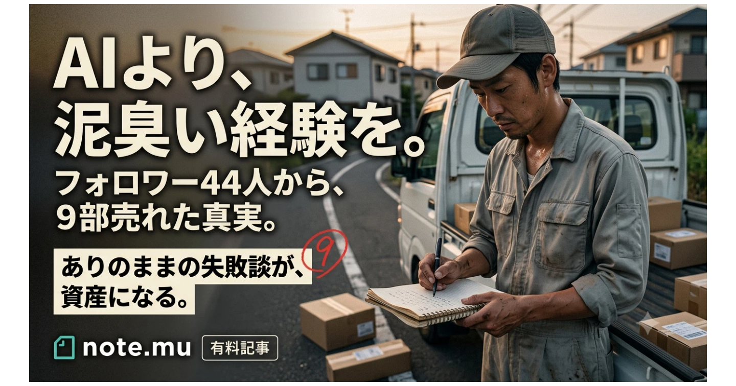 副業で「AIで稼ぐ」なんて嘘。フォロワー44人から泥臭く記事を書き続け、ようやく9部売れた話。