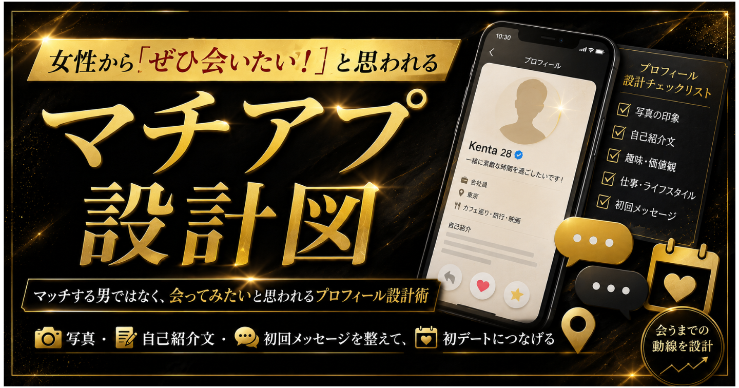 女性から「ぜひ会いたい！」と思われるマチアプ設計図