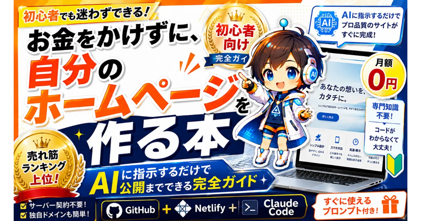 お金をかけずに、自分のホームページを作る本｜AIに指示するだけで公開までできる完全ガイド