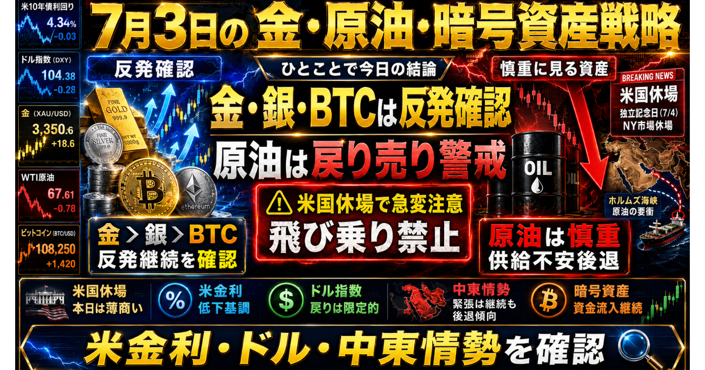 7月3日の金・原油・暗号資産戦略