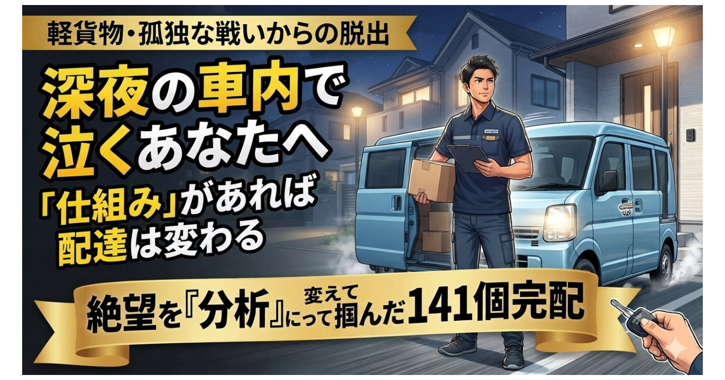 【実録】軽貨物を「辞めたい」と思った夜の生存戦略｜2ヶ月連続未配から141個完配へ変えた「思考の断捨離」