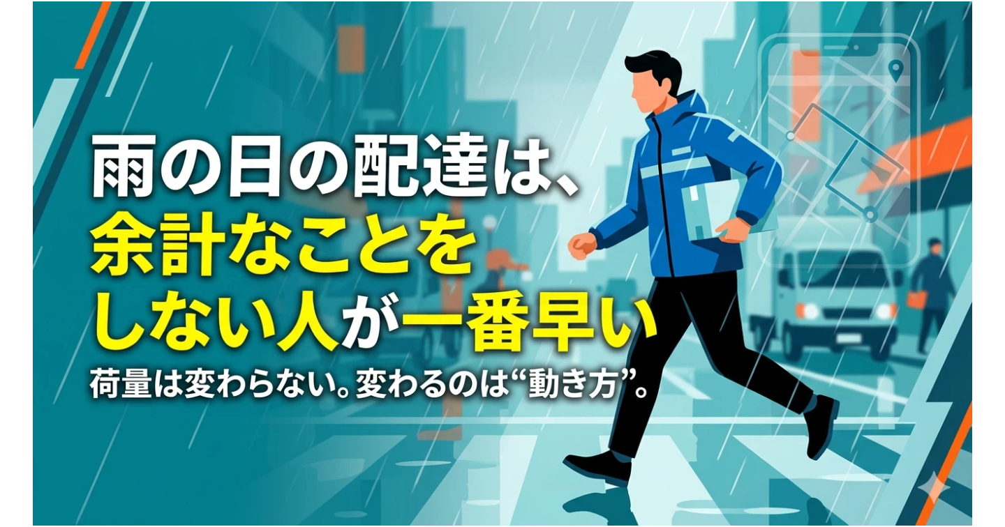 雨の日でもスピードを落とさない最短の動き方