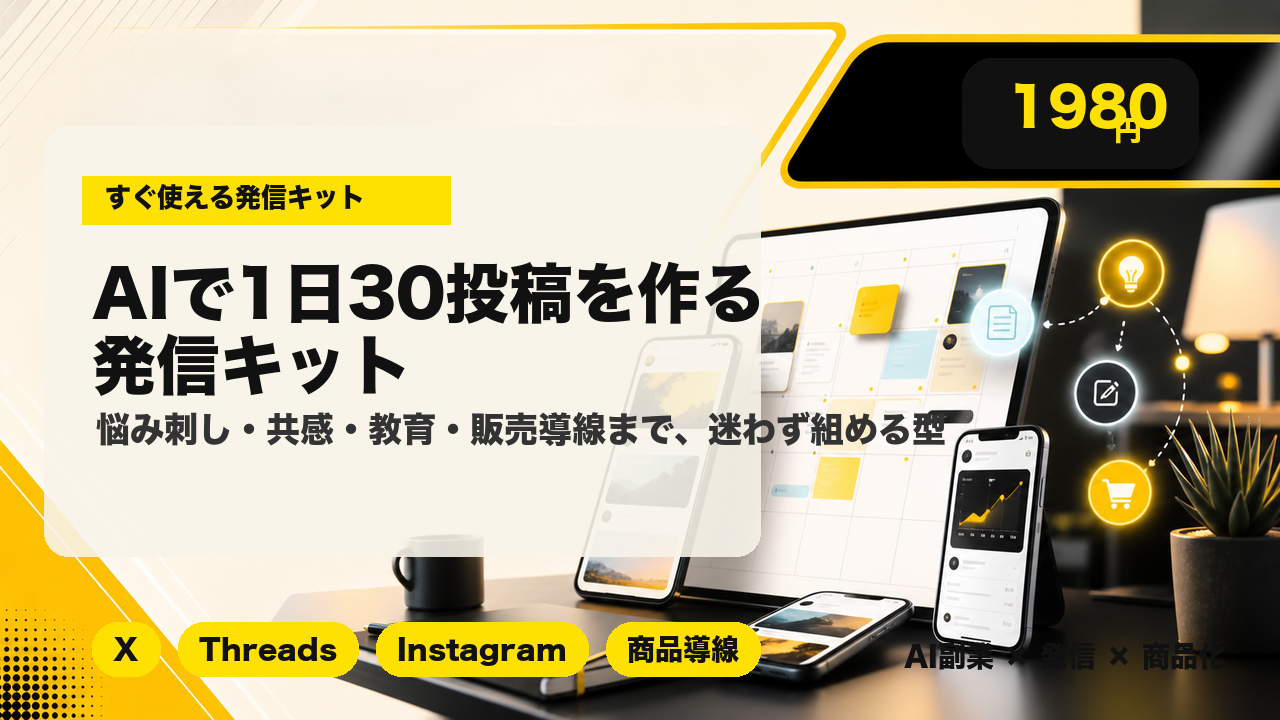AIで1日30投稿を作る発信キット
