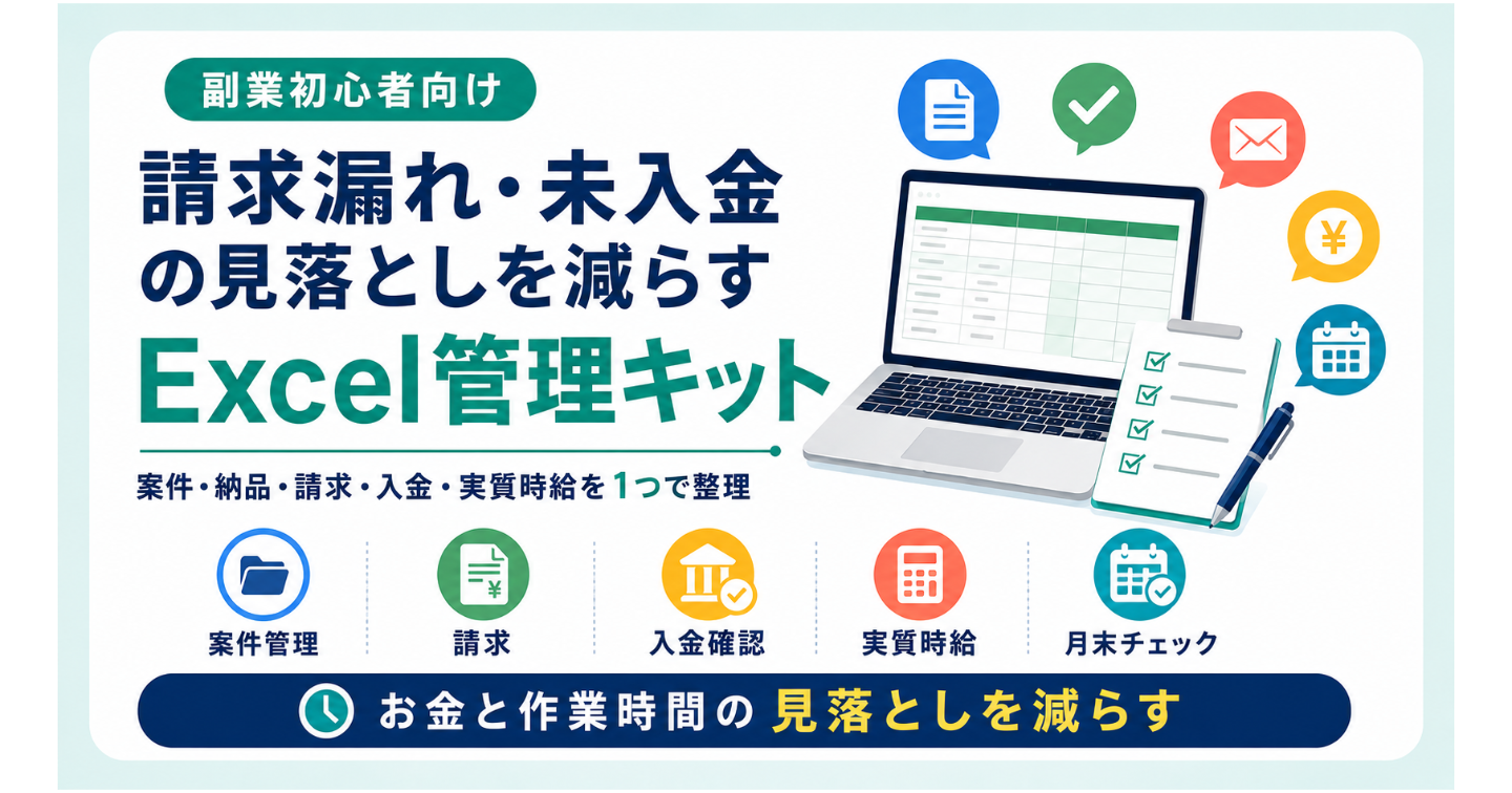 副業の請求漏れ・未入金見落とし防止Excelキット
