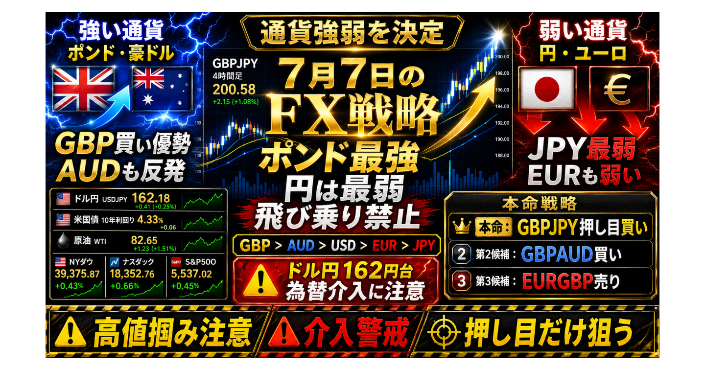 # 7月7日のFX戦略