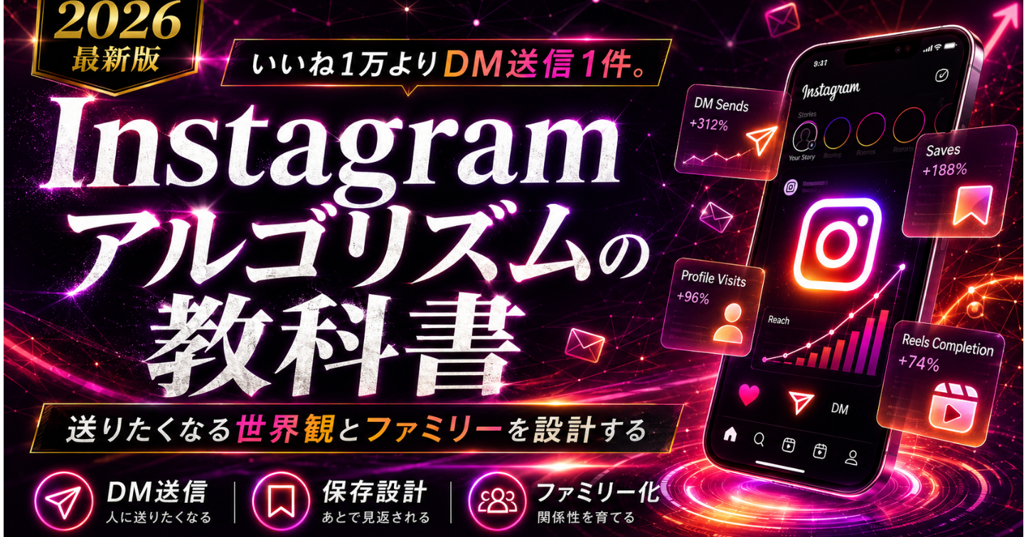 『Instagramアルゴリズムの教科書』 いいね1万より「DM送信1件」【2026年7月最新・完全版】