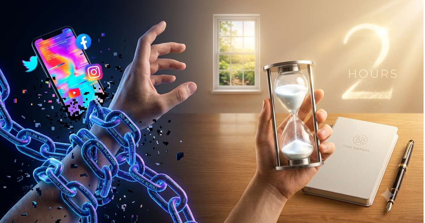 『スマホ中毒を脱出し、毎日2時間の「自由な時間」を強制的に生み出す極秘環境構築マニュアル』