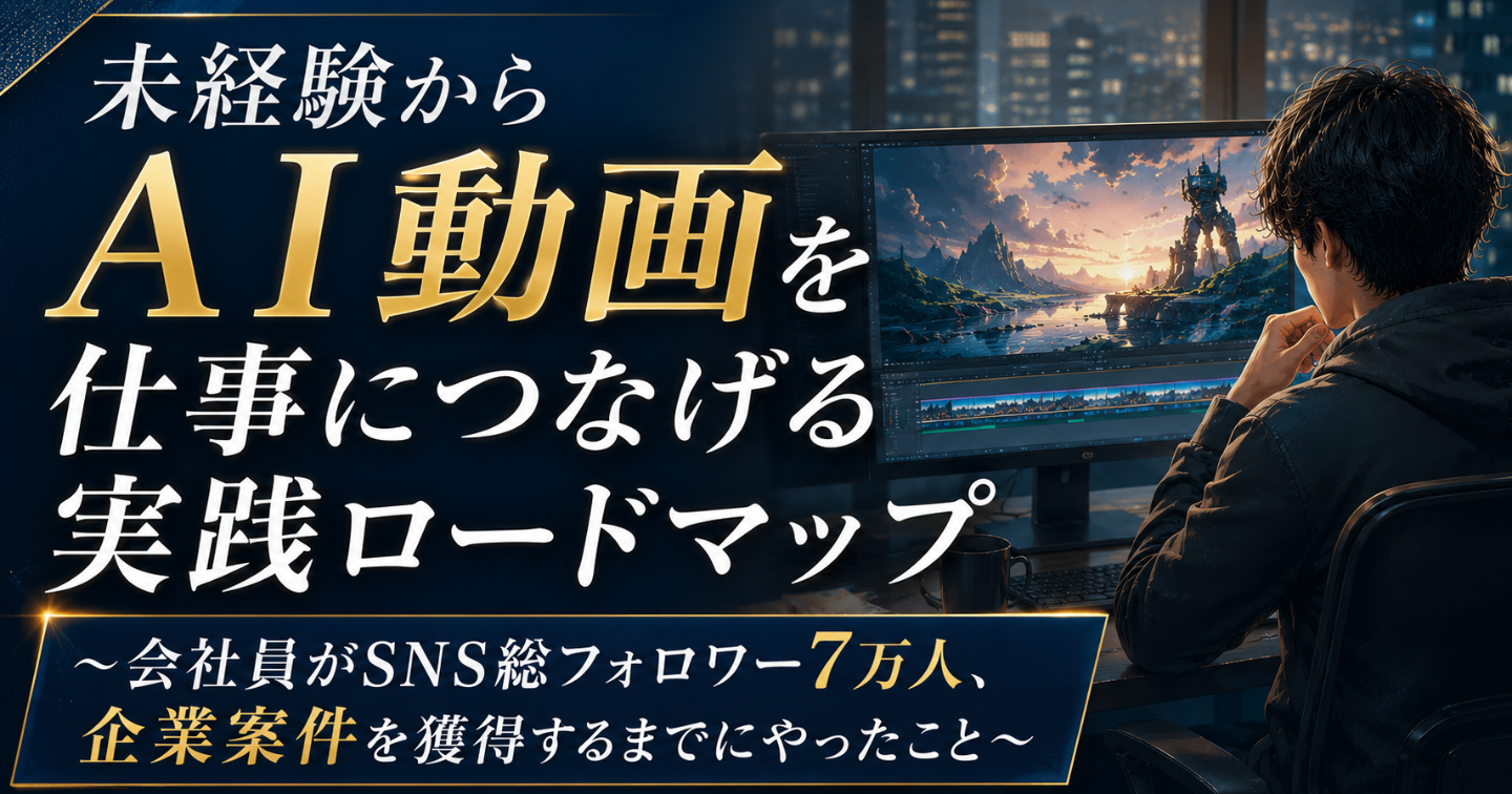 未経験からAI動画を仕事につなげる実践ロードマップ
〜会社員がSNS総フォロワー7万人、企業案件を獲得するまでにやったこと〜