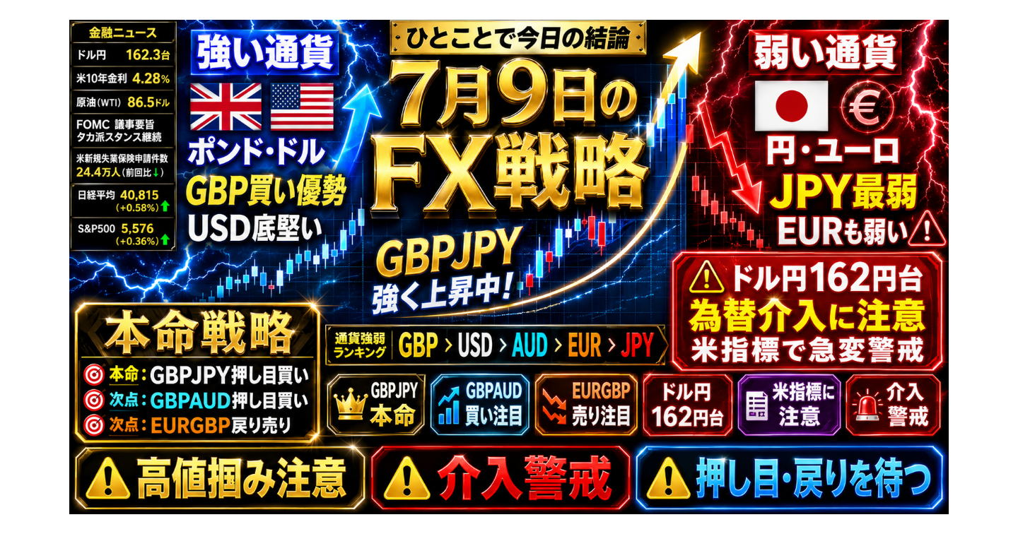 # 7月9日のFX戦略