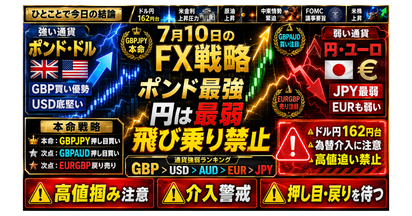 # 7月10日のFX戦略