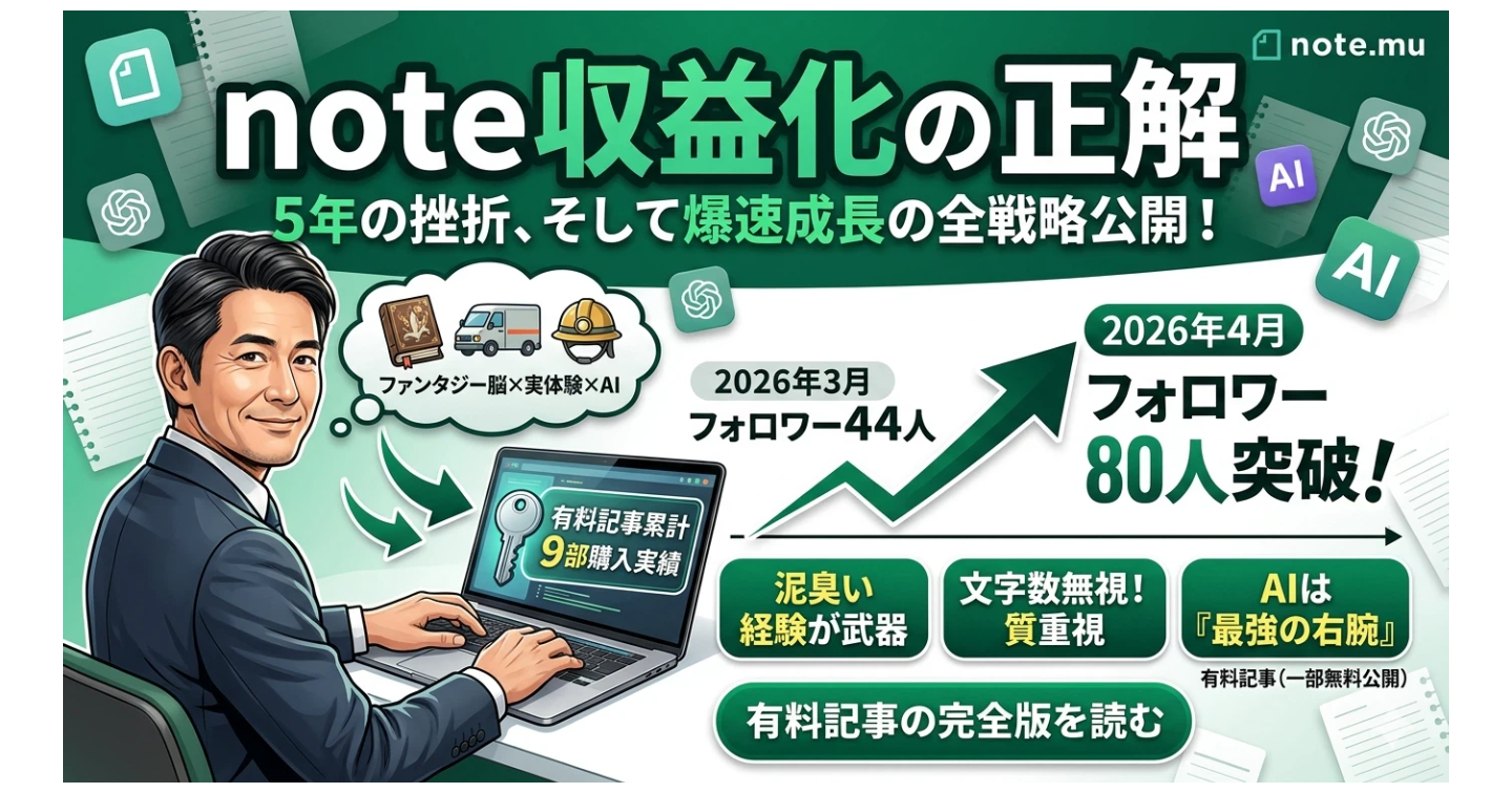 noteで収益化できないと悩む方へ。5年間の挫折を経て、私が2ヶ月でフォロワーを倍増させ有料記事を売れるようになった理由3