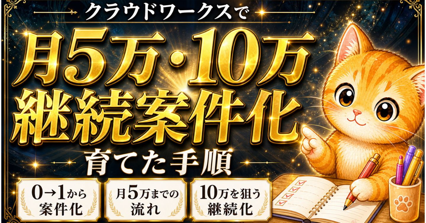 クラウドワークスで月5万・10万の継続案件に育てた手順
