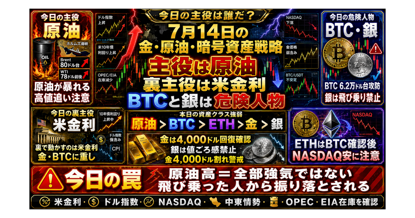 7月14日の金・原油・暗号資産戦略