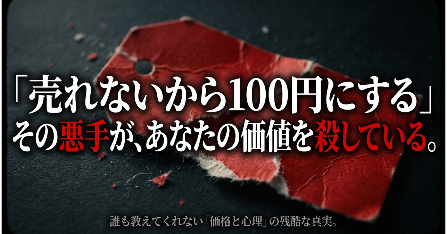 【100円の罠】あなたの価値を「バグらせる」正体。なぜ安売りするほど売れなくなるのか？