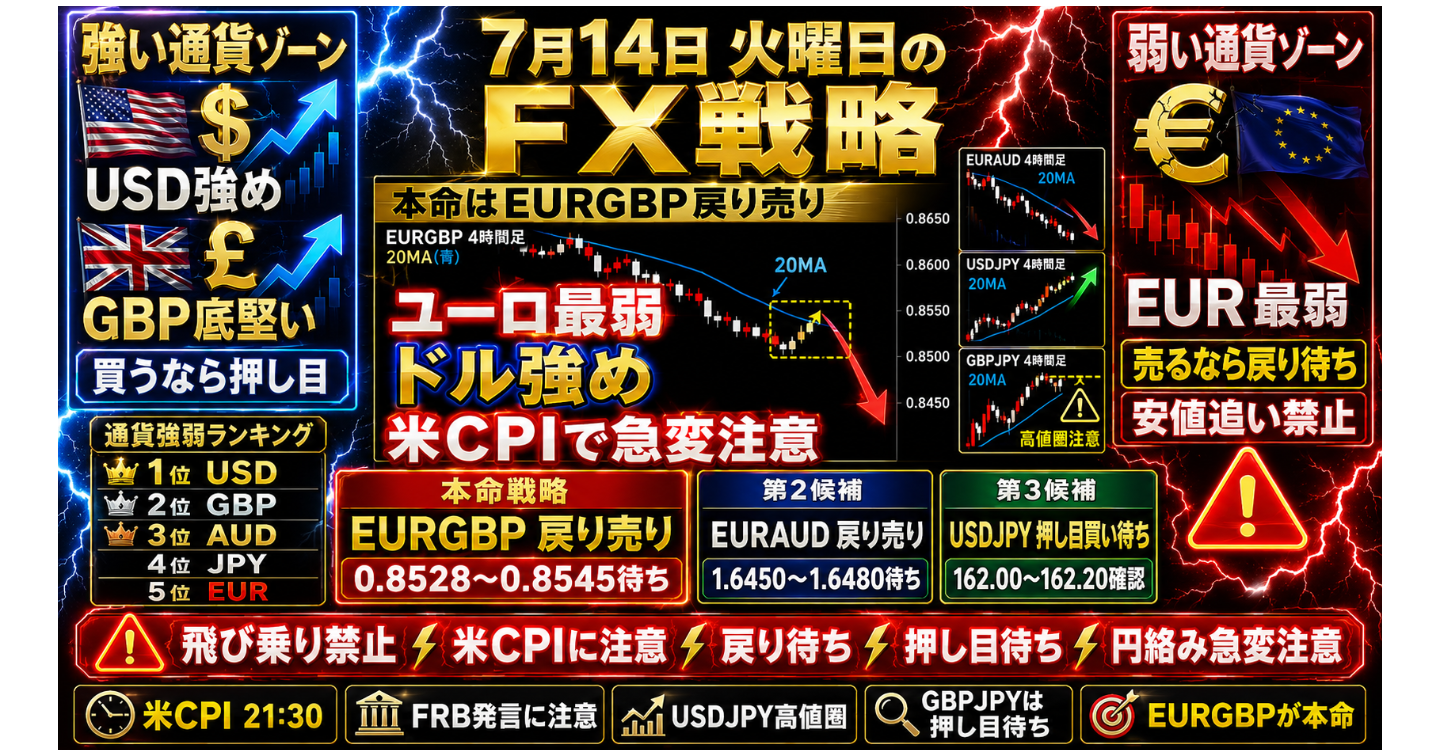 7月14日 火曜日のFX戦略