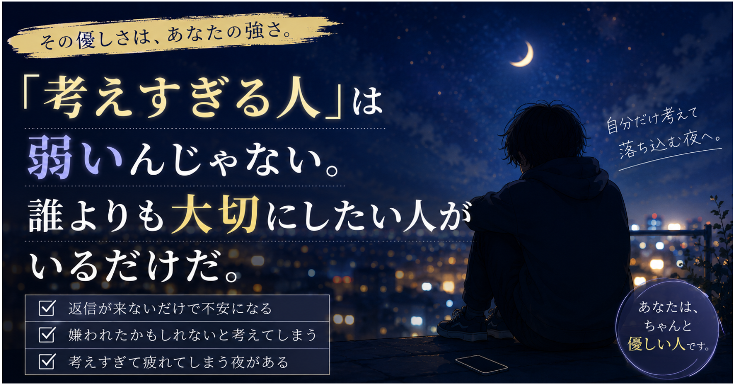 「考えすぎる人」は弱いんじゃない。誰よりも大切にしたい人がいるだけだ。