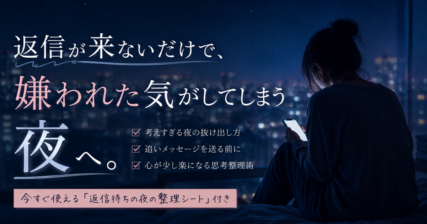 返信が来ないだけで、嫌われた気がしてしまう夜へ。