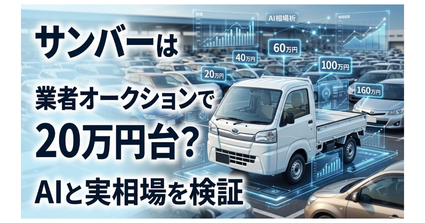 サンバー輸出プロジェクト｜#4 サンバーは業者オークションで20万円台？AIと実相場を検証