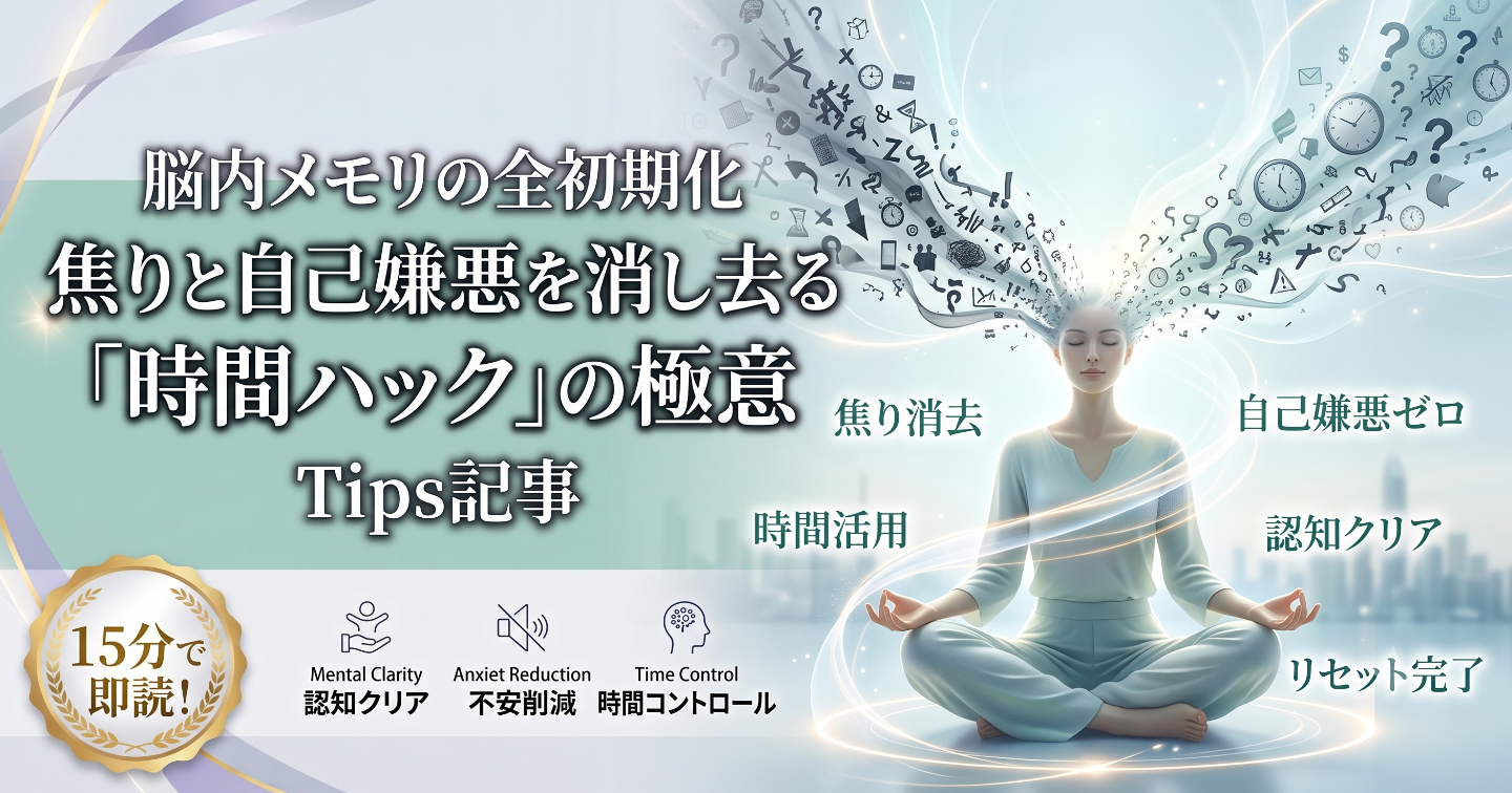脳内メモリの全初期化 〜 焦りと自己嫌悪を消し去る「時間ハック」の極意