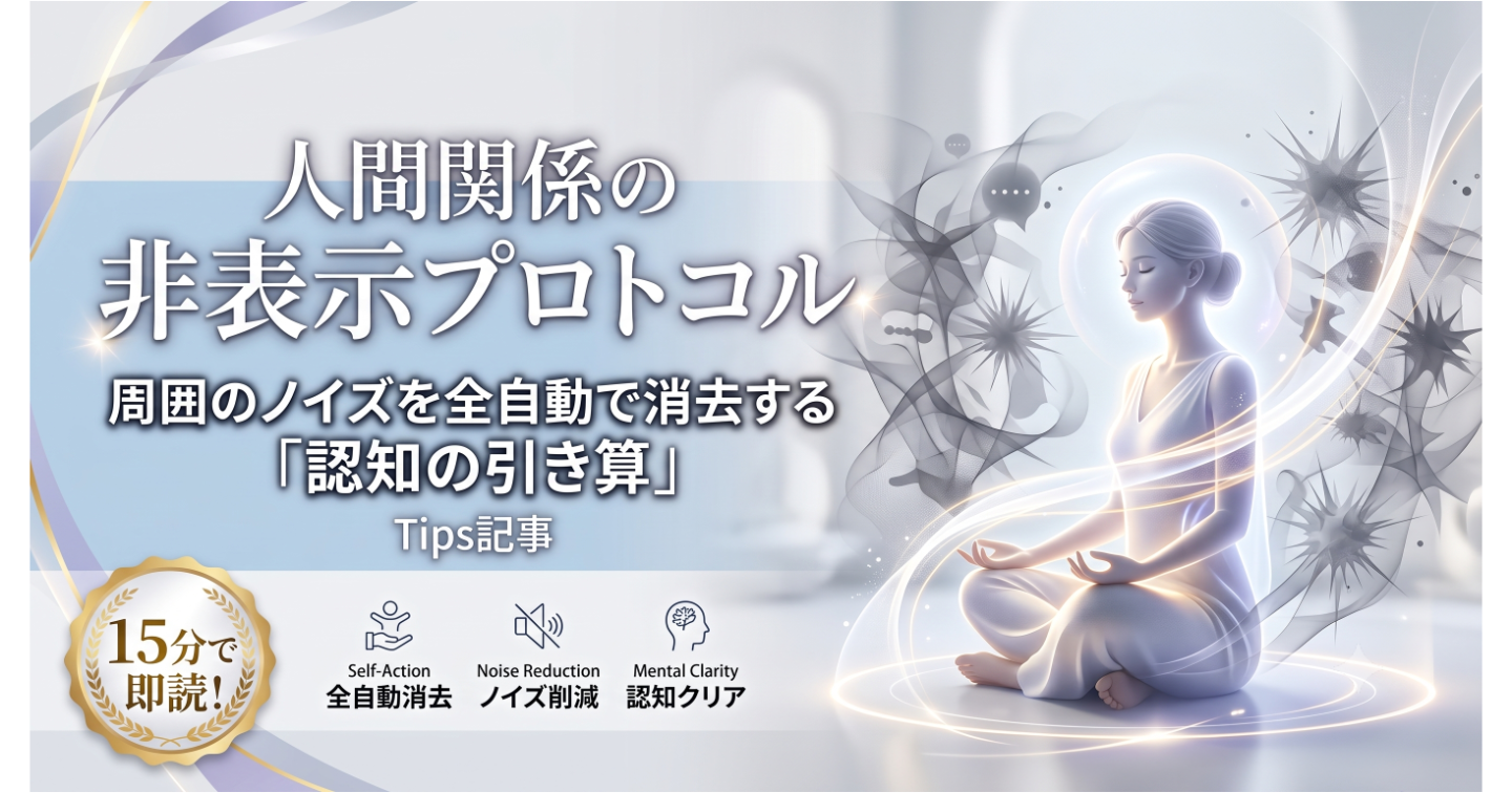 人間関係の非表示プロトコル 〜 周囲のノイズを全自動で消去する「認知の引き算」