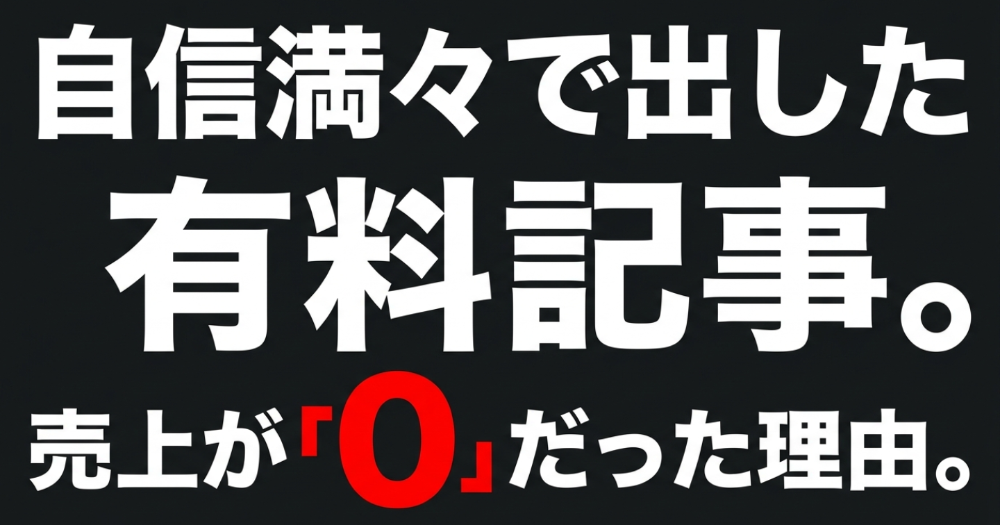 【告白】渾身の有料記事が「売上0」だった話。マックの失敗から学ぶ「売れる」の鉄則