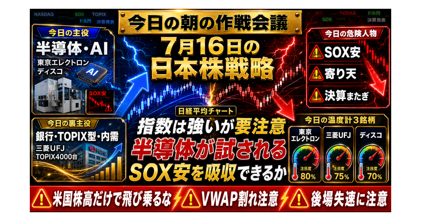 7月16日の日本株戦略