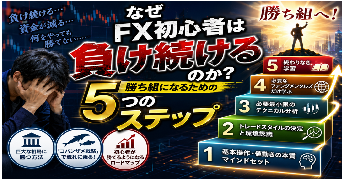 なぜFX初心者は負け続けるのか？勝ち組になるための5つのステップ