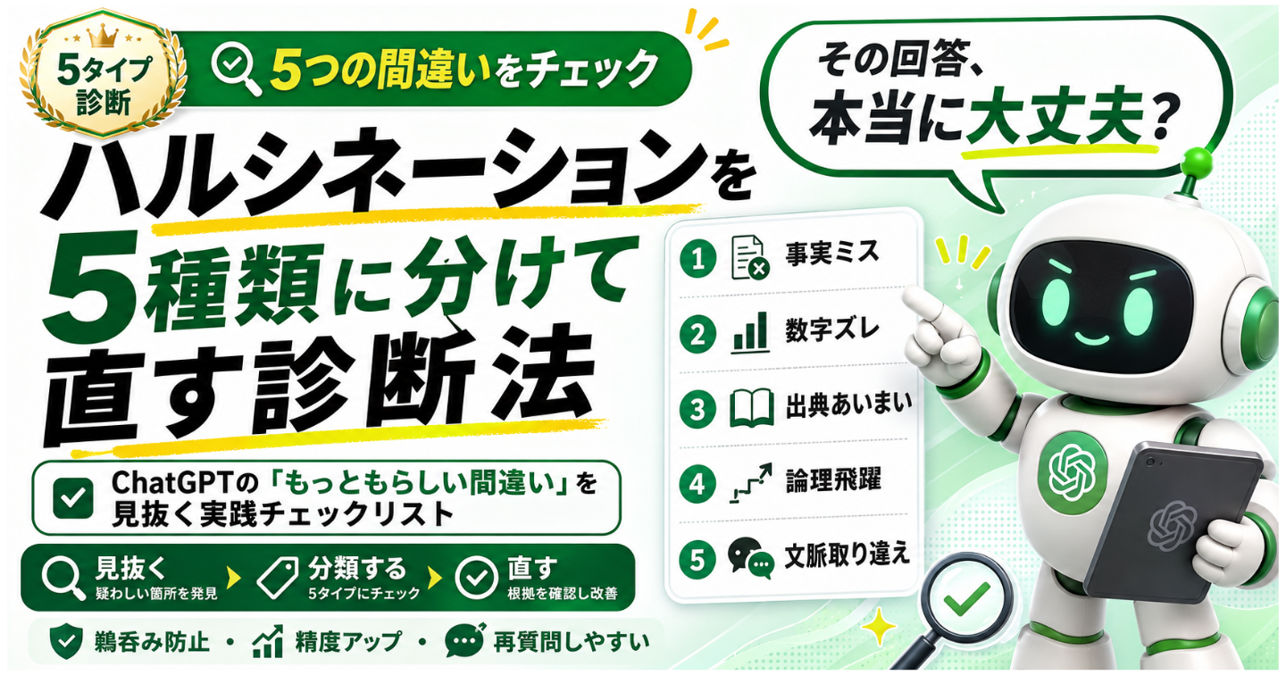 AIのハルシネーション（幻覚）を5種類に分けて直す診断法