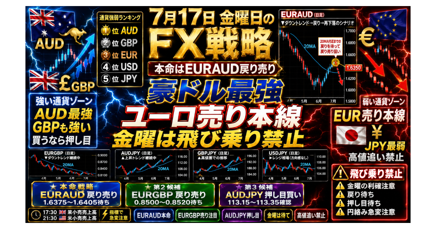 # 7月17日 金曜日のFX戦略