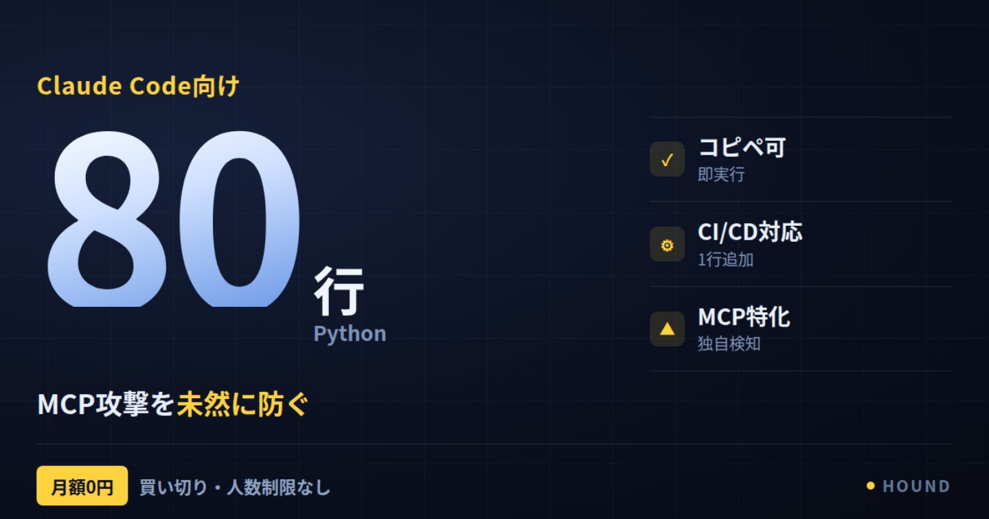 【全公開】80行のPythonでClaude Code MCP乗っ取り攻撃を検知→コピペで社内スキャナーを作る