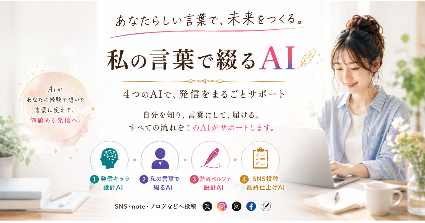 私の言葉で綴るAI(自動文章生成GPTs）
