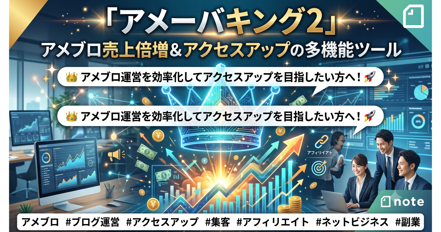 「アメーバキング2」アメブロ売上倍増＆アクセスアップの多機能ツール