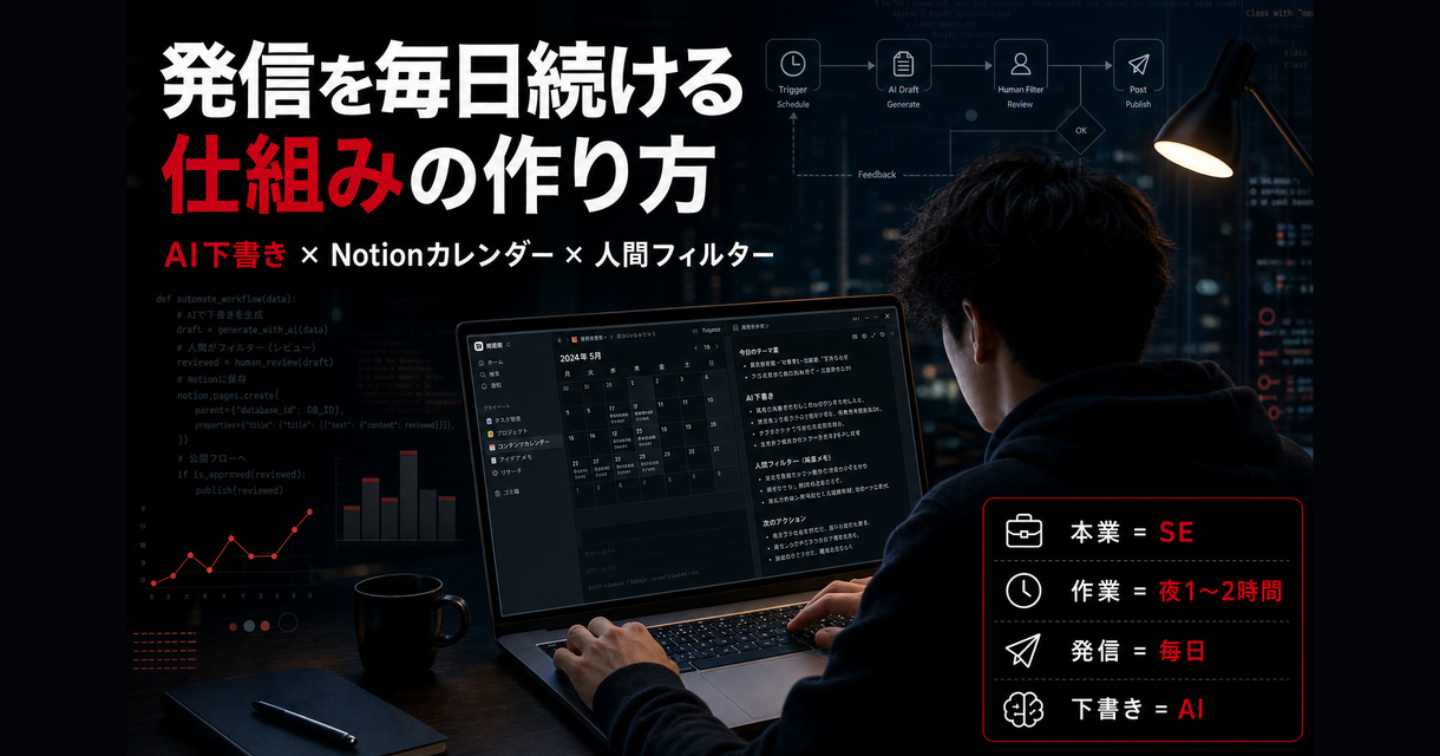 個人開発の発信を、根性ゼロで毎日続ける仕組みの作り方