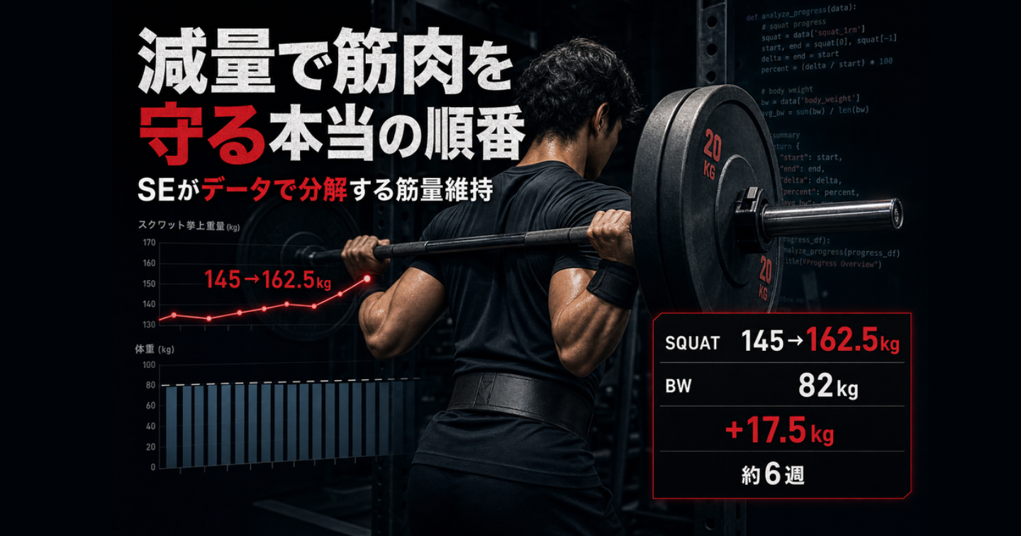 減量で筋肉が落ちるのは「タンパク質不足」より「赤字の深さ」— SEがデータで分解する筋量維持