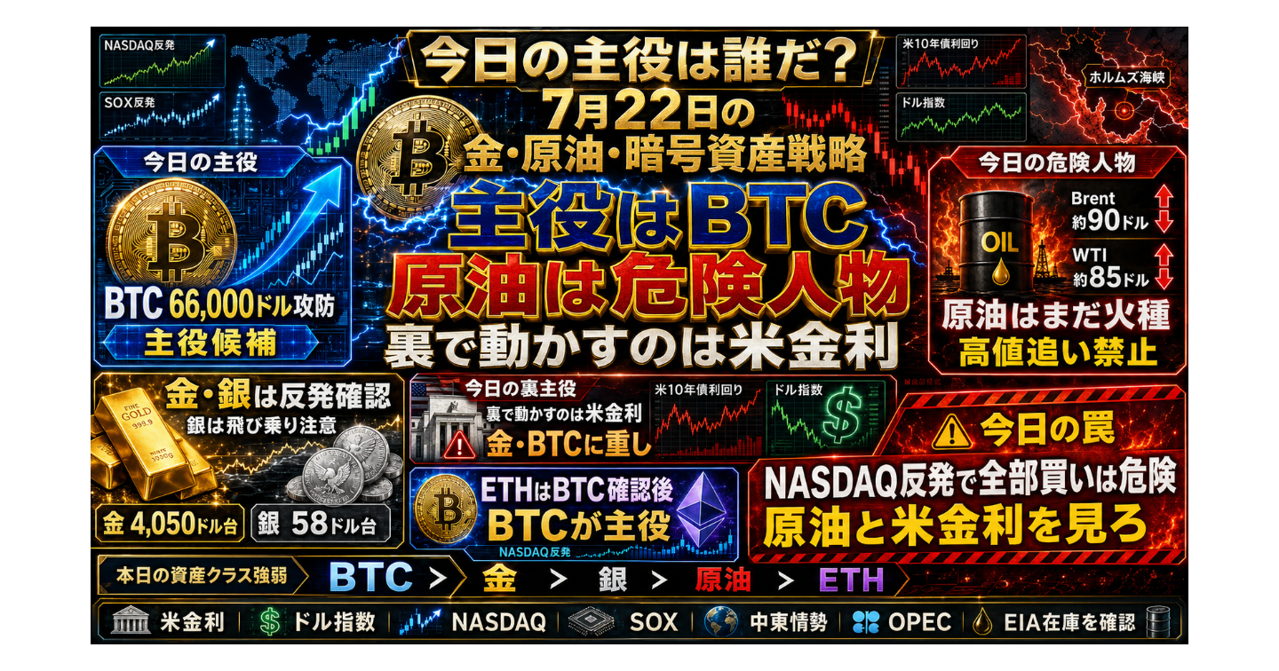 7月22日の金・原油・暗号資産戦略