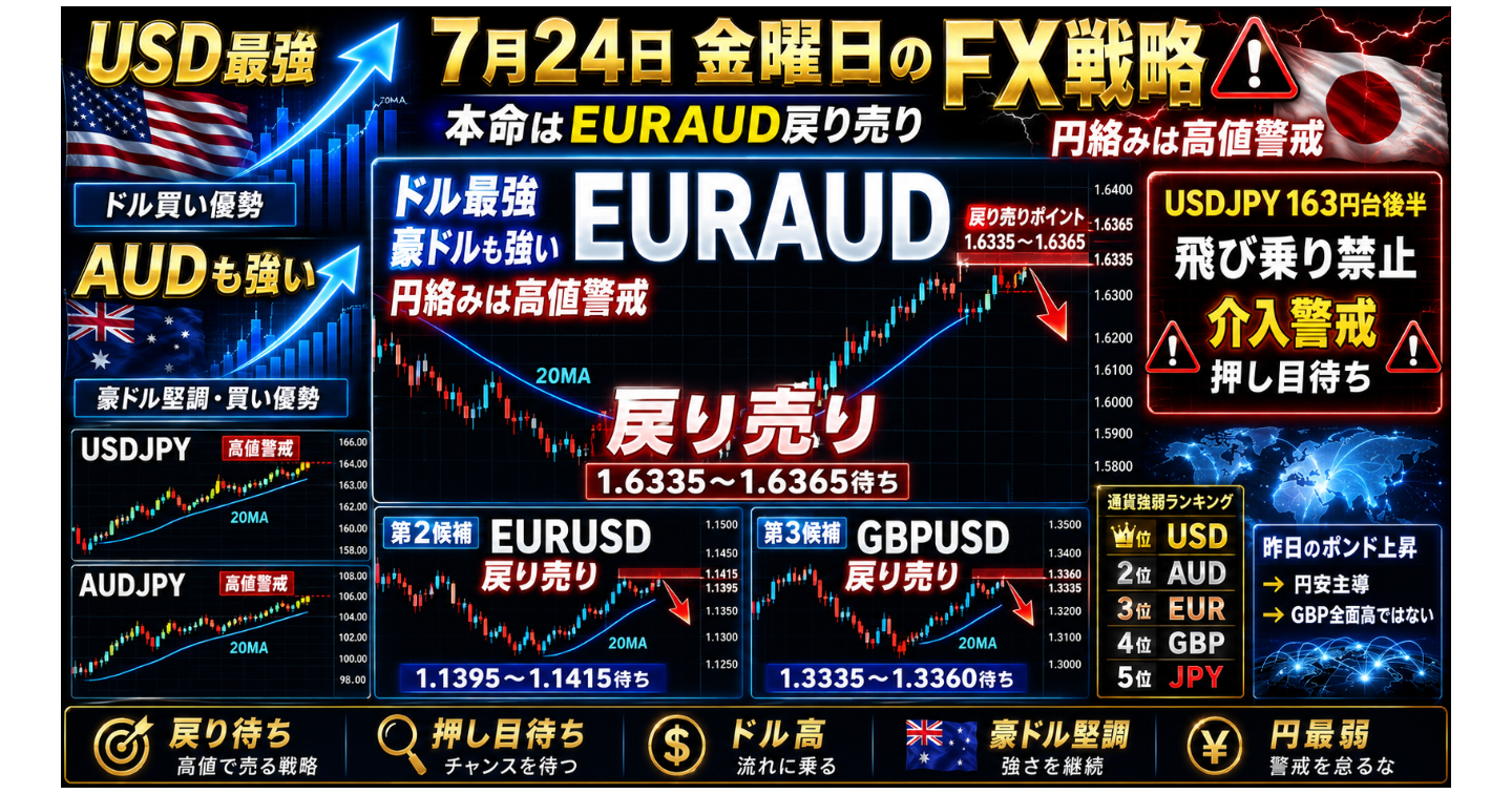 # 7月24日 金曜日のFX戦略