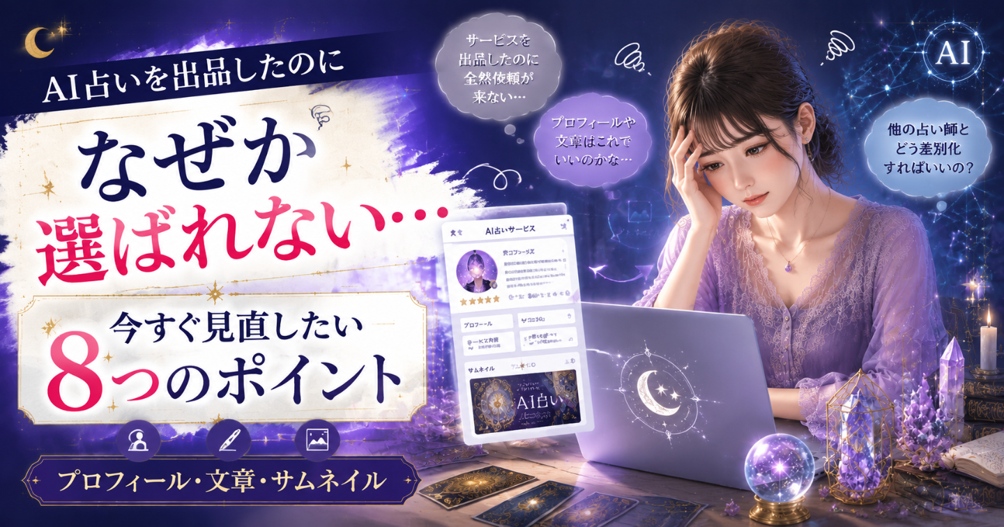 【AIで鑑定文を作ったのに、なぜか売れない…】その原因、8つのポイントで見直せます